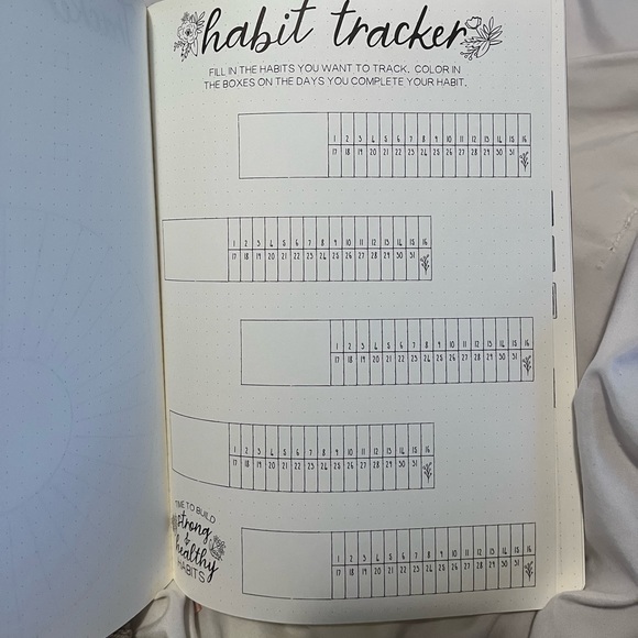 Rose gold metallic habit tracker bullet journal - Picture 4 of 9